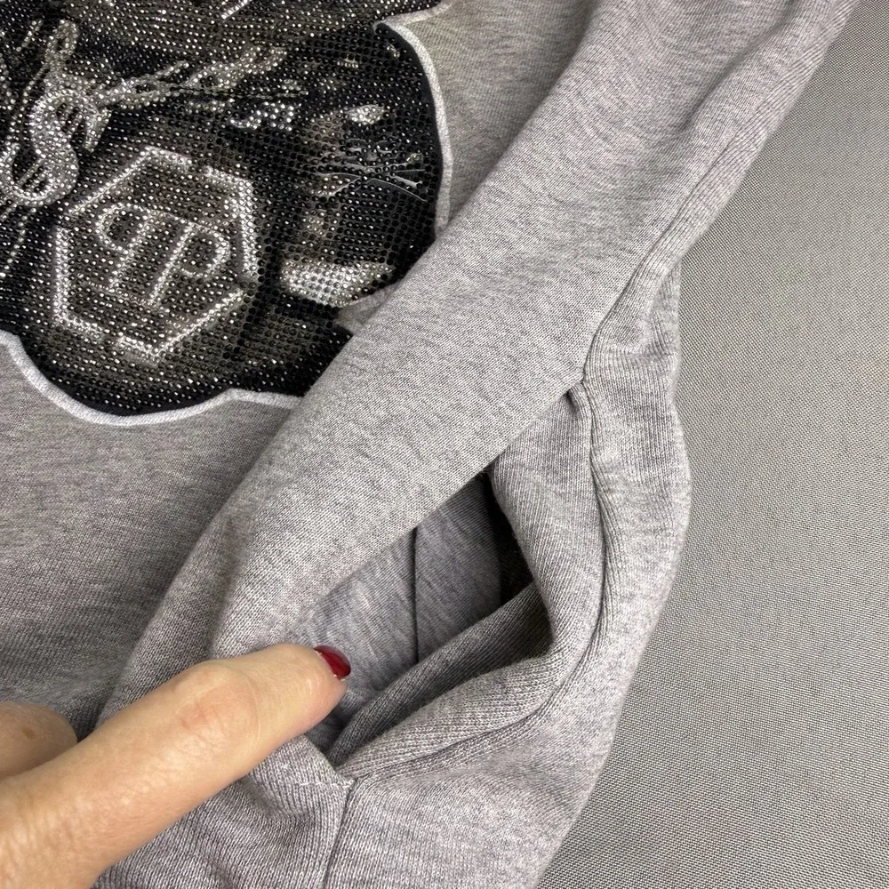 PHILIPP PLEIN Teddy Bear Sweatshirt Gray‎ RARE! Embellished Crystals
